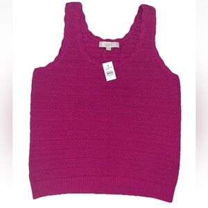 Ann Taylor Loft NEW Pink Knit Tank Top Sz M